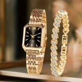 Womens Square-Shape Quartz Wristwatch Set - Image 2