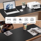 PU Leather Desk Pad Protector, Non Slip Waterproof Desk Blotter And Mouse Pad For Laptop, Writing, Office And Home, Black - Image 4