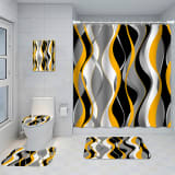 Bathroom Five-piece Set, Shower Curtain, Three-piece Mat Set, Aluminum Alloy Decorative Painting - Image 37