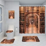 Bathroom Five-piece Set, Shower Curtain, Three-piece Mat Set, Aluminum Alloy Decorative Painting - Image 25