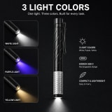 Rechargeable UV Type C Waterproof LED Flashlight DT006 For Camping Outdoor Emergency Pocket Clip Aluminum - Image 2