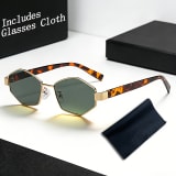 Trendy Street Style Polygon Sunglasses, Accompanied By A Lens Cleaning Cloth. Outdoor Fashion High-end Sunglasses With Multiple Colors Available. Suitable For Various Scenarios. - Image 2