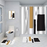 Bathroom Five-piece Set, Shower Curtain, Three-piece Mat Set, Aluminum Alloy Decorative Painting - Image 26