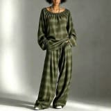 Womens Plaid Distressed Street-Style Color-Block Set - Image 5