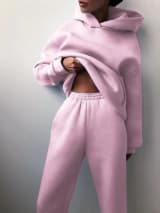 2026 Women's Autumn And Winter New Sales In Europe And America Casual Fashion With Thick Velvet And Warmth, Long Sleeve Hoodie And Pants, Two Piece Set - Image 8