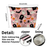 Halloween Decor Cosmetic Bag  Large Capacity Travel Toiletry Bag  Portable Storage Pouch For Skincare - Image 2