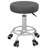 Vinsetto Salon Stool with Adjustable Height, PU Leather Barber Rolling Massage Tattoo Chair for Bar Beauty SPA, Grey - Image 1