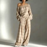 Womens Plaid Distressed Street-Style Color-Block Set - Image 3