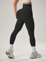 Women's 3PCS Seamless High Waist Ribbed Yoga Leggings, Butt Lifting Tummy Control Stretch Workout Pants, Breathable Slim Fit Gym Running Fitness Leggings For Daily & Active Wear - Image 9