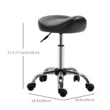 Saddle Stool Height Adjustable Rolling Salon Chair PU Leather Black for Massage Spa Clinic Beauty Tattoo - Image 2