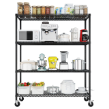 Heavy Duty Storage Shelves  55.12in W  Wire Shelving Unit With Wheels 2500LBS  NSF Metal Shelves For Storage Adjustable Garage Storage Rack Pantry Shelf Commercial Shelving,75.59i H X 55.12inW X 23.62 - Image 2