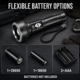 Rechargeable White Laser Magnetic Battery Display LED Flashlight 3580 1200LM For Camping Outdoor Emergency 1x - Image 7