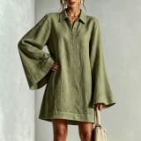 Autumn New Arrival Elegant Slimming Dress With A Lapel Collar For Women - Image 3