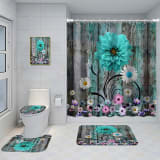 Bathroom Five-piece Set, Shower Curtain, Three-piece Mat Set, Aluminum Alloy Decorative Painting - Image 12
