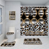 Bathroom Five-piece Set, Shower Curtain, Three-piece Mat Set, Aluminum Alloy Decorative Painting - Image 5