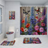Bathroom Five-piece Set, Shower Curtain, Three-piece Mat Set, Aluminum Alloy Decorative Painting - Image 30