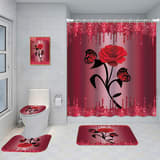 Bathroom Five-piece Set, Shower Curtain, Three-piece Mat Set, Aluminum Alloy Decorative Painting - Image 22