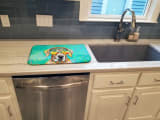 Weimaraner Hippie Dawg Dish Drying Mat Absorbent Dish Drying Mat Pad for Kitchen Counter Dish Drainer Mat for Countertop, 14 x 21", Multicolor - Image 3