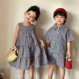 Kids' Shirt And Shorts Set Girls' Dress Sibling Matching Outfits - Image 1