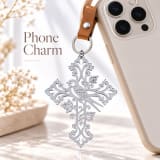 Acrylic Cross Keychain With Bird & Floral Design, Christian Gift, Bag Charm, Phone Charm, Faith Keychain - Image 6