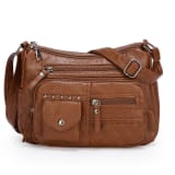 Womens Multi-compartment Soft Leather Crossbody Bag - Image 8