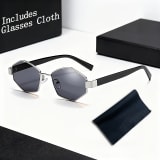 Trendy Street Style Polygon Sunglasses, Accompanied By A Lens Cleaning Cloth. Outdoor Fashion High-end Sunglasses With Multiple Colors Available. Suitable For Various Scenarios. - Image 5