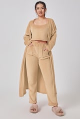 Cozy Pajama Set, 3 Piece Lounge Set, Cute Loungewear, Warm Suit Sets, Matching Set, Lounge Set, 3 Piece Pant Sets, Women Winter Dress - Image 17