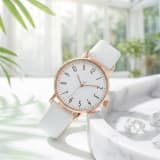 Simple And Casual Lychee-pattern Leather Quartz Watch - Image 2