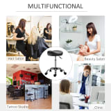 Saddle Stool Height Adjustable Rolling Salon Chair PU Leather Black for Massage Spa Clinic Beauty Tattoo - Image 6