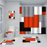 Bathroom Five-piece Set, Shower Curtain, Three-piece Mat Set, Aluminum Alloy Decorative Painting - Image 10