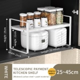 Kitchen Storage Metal Spice Rack, Cabinet Organizer With Adjustable Countertop Shelf, Perfect For Storing Various Kitchen Condiments And Seasonings - Image 6