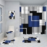 Bathroom Five-piece Set, Shower Curtain, Three-piece Mat Set, Aluminum Alloy Decorative Painting - Image 25
