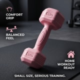 2x2kg Pink Dumbbell Set - 4kg Total, Comfort Grip Hand Weights For Home Workout, Fitness & Light Training - Image 2