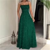 Cross-Border Amazon European And American Style Women's Evening Dress New Fashion Versatile Hot Girl Style Burgundy Sexy Suspender Dress - Image 15