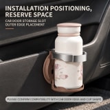 Foldable Car Door Cup Holder, Retractable Water Bottle Bracket, Side Door Storage Organizer For Vehicle Interior - Image 1