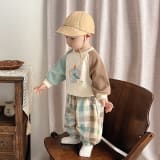 Plaid Top And Pants Set For Baby Boys - Image 2