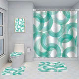 Bathroom Five-piece Set, Shower Curtain, Three-piece Mat Set, Aluminum Alloy Decorative Painting - Image 58