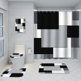 Bathroom Five-piece Set, Shower Curtain, Three-piece Mat Set, Aluminum Alloy Decorative Painting - Image 17