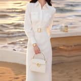 Spring French-style White Shirt Dress For Women - Image 5