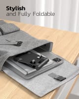 Full Aluminum Dual Folding Cell Phone Stand For Desk, Black, Adjustable Desktop Holder For Smartphones, Office And Home - Image 4