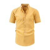 Jiachuan Cross-Border Summer Short-Sleeved Men's Shirt With Wave Texture, Beach Vacation Fashion Shirt, Men's Lapel T-Shirt - Image 11