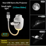 USB Star Projector Night Light With Interchangeable Film Discs Moon Galaxy Saturn Patterns For Kids Bedroom Decor - Image 14
