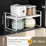 Kitchen Storage Metal Spice Rack, Cabinet Organizer With Adjustable Countertop Shelf, Perfect For Storing Various Kitchen Condiments And Seasonings - Image 7