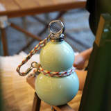 Gourd Shape Insulated Tumbler With Straw 520ml Travel T Hermos Lightgreen - Image 9