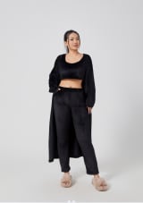 Cozy Pajama Set, 3 Piece Lounge Set, Cute Loungewear, Warm Suit Sets, Matching Set, Lounge Set, 3 Piece Pant Sets, Women Winter Dress - Image 10