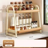 Spice Storage Rack Double Layer Kitchen Storage Rack Multifunctional Spice Storage Rack Tabletop Oil Salt Sauce Vinegar Rack - Image 8