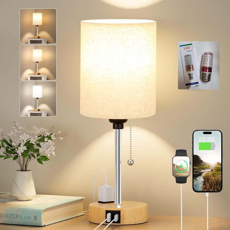 Wood grain lamp holder-US