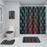 Bathroom Five-piece Set, Shower Curtain, Three-piece Mat Set, Aluminum Alloy Decorative Painting - Image 52