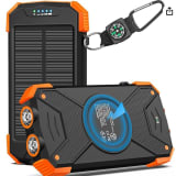 Solar-Powered Wireless Power Bank, 10,000 MAh, IP66 Waterproof Charger, Portable Outdoor Emergency Mobile Power Source - Image 3