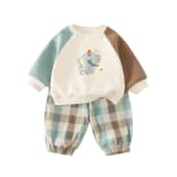 Plaid Top And Pants Set For Baby Boys - Image 4
